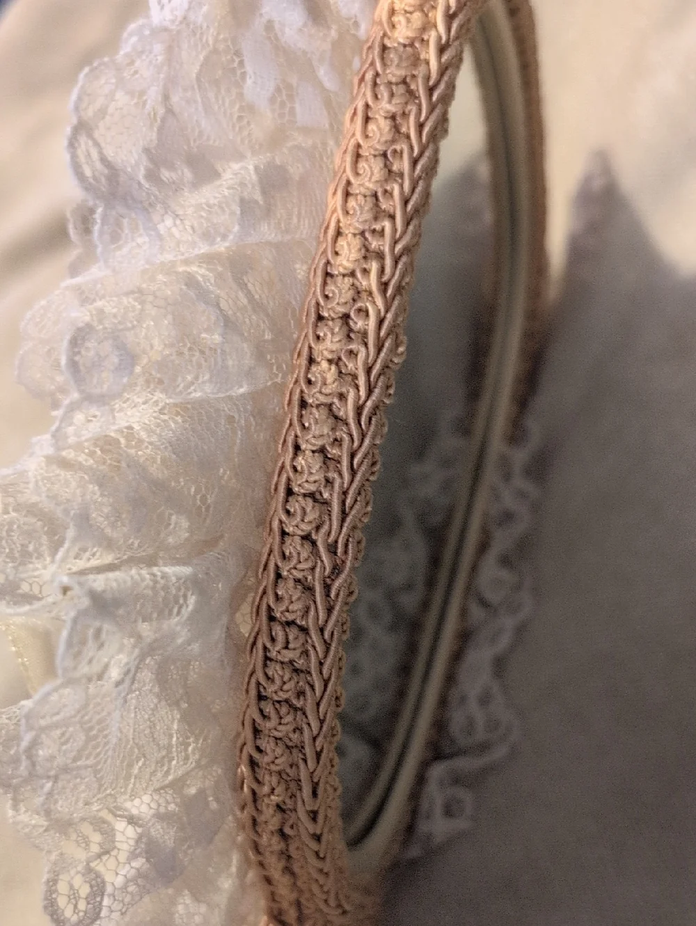 Coquette Style Vintage Hand Held‎ Mirror floral Lace Victorian Romantic